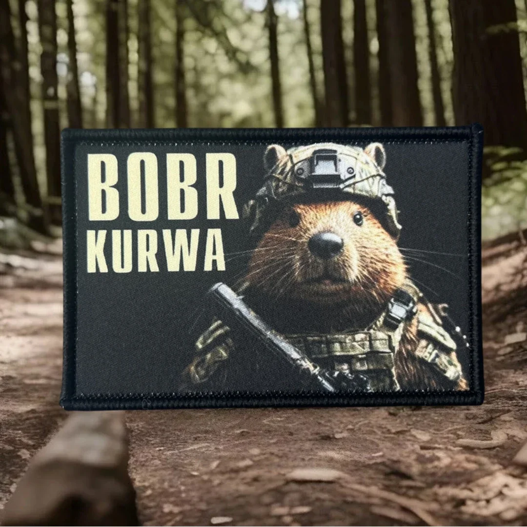 Parche táctico de castor BOBR KURWA, insignia de moral, mochila del ejército militar, pegatina, parches de gancho y bucle impresos para ropa - imagen 5