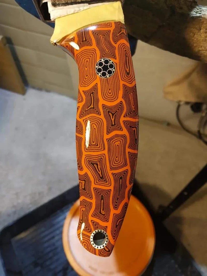 DIY G10 Damasco patrón cuchillo mango parche Material epoxi laminado fibra sin alcalinos hoja de vidrio tablero de G-10 - imagen 5