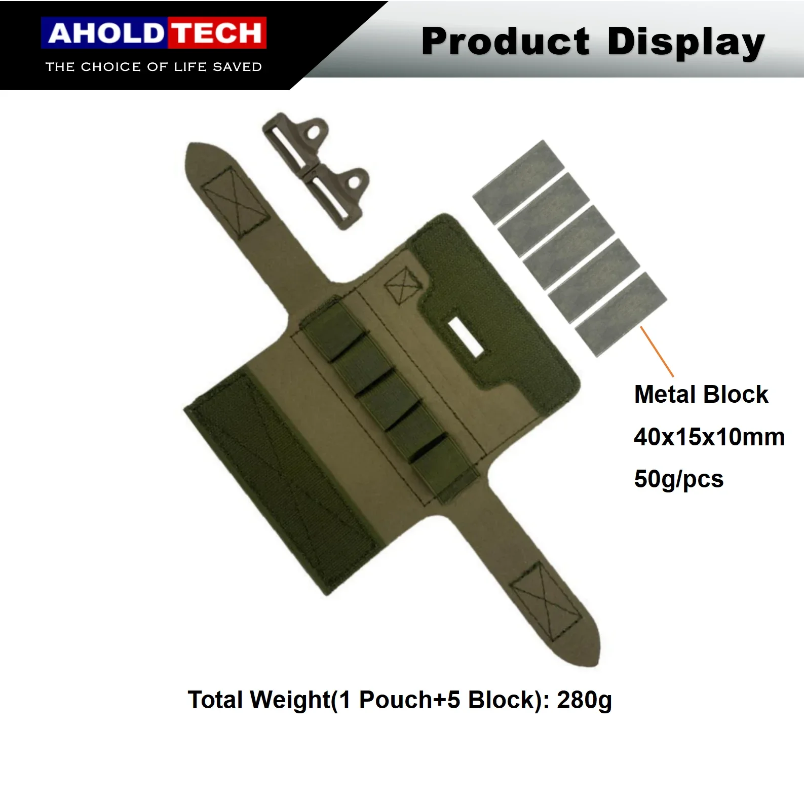 Bolsa de peso de contrapeso Aholdtech, bolsa de contrapeso de batería NVG con cinco bloques de contador para casco FAST MICH - imagen 4