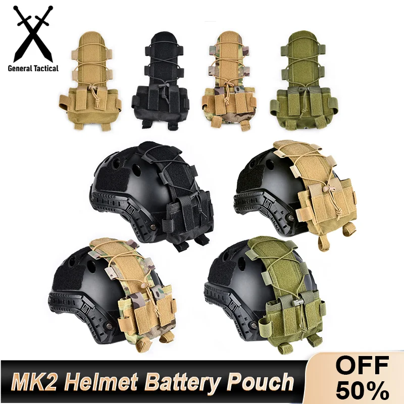 Funda de batería para casco táctico MK2, Molle almacenamiento Compatible con seguro y duradero para cascos, diseño ligero para uso en exteriores