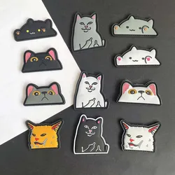 Parche moral PVC gato con gancho – Diseño graffiti meme