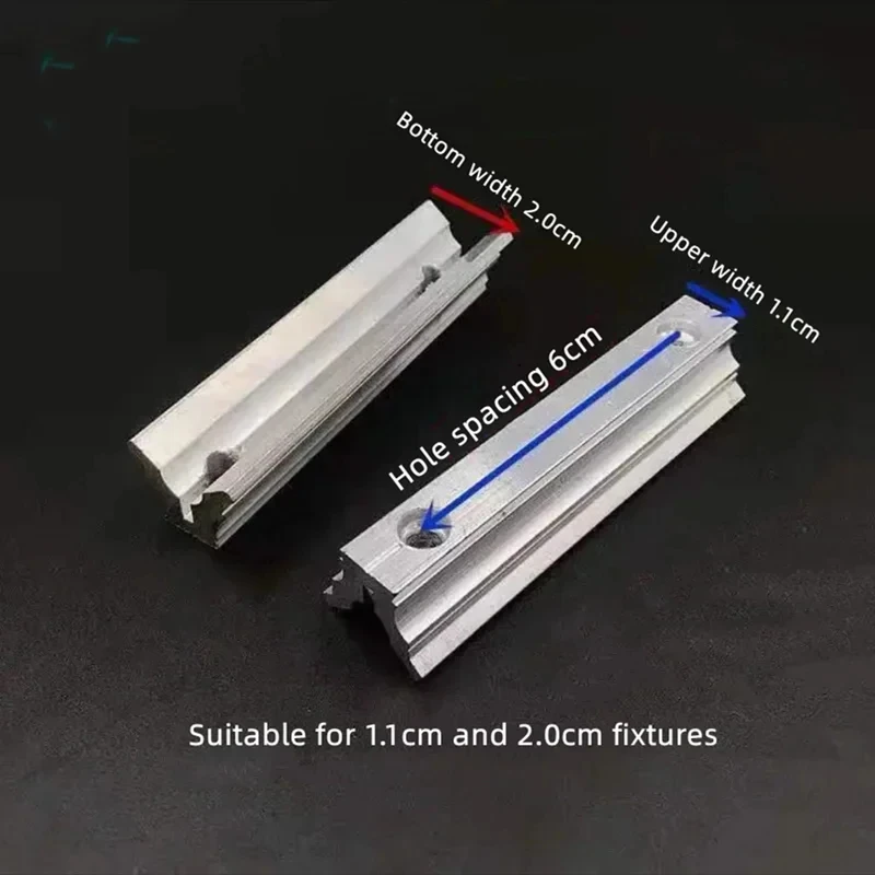 Base de puntería de Metal con espaciado de orificios de 6CM, ranura para tarjeta, Base de puntería láser de doble propósito, accesorios de tirachinas telescópicos de varilla larga para exteriores - imagen 4