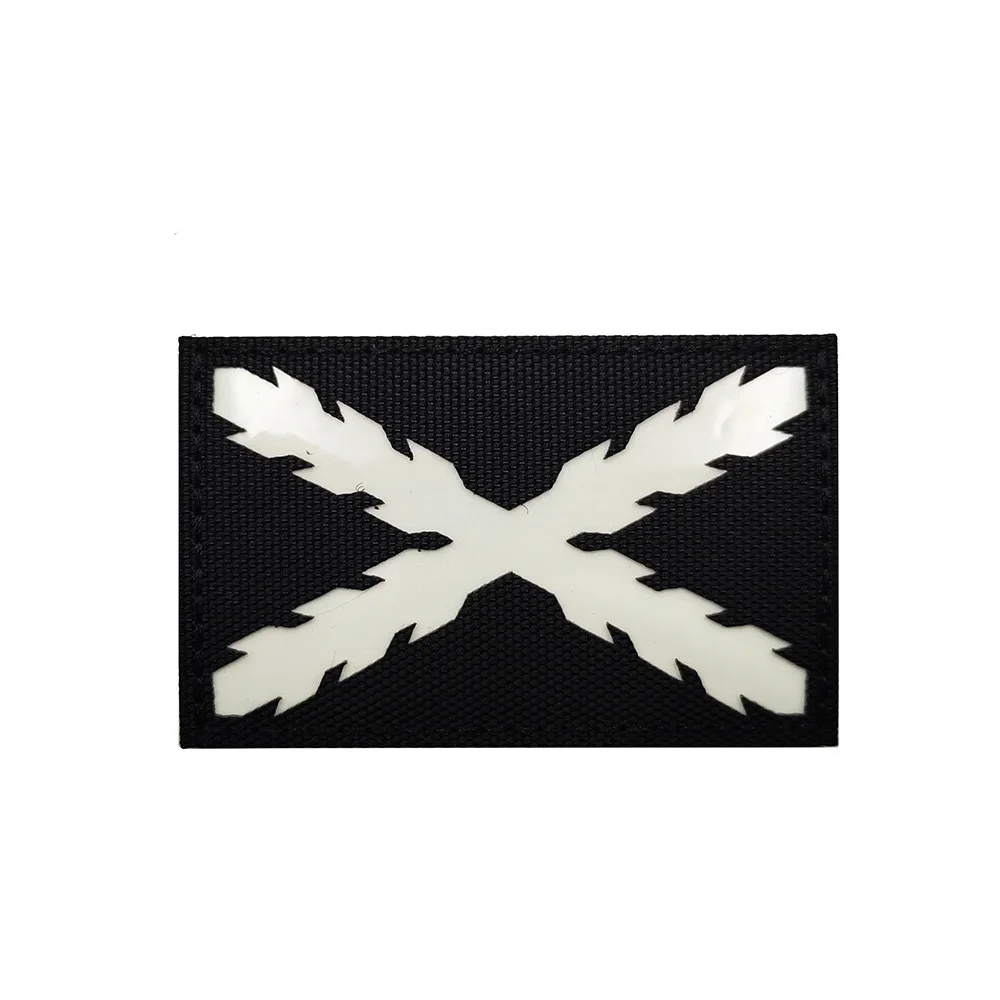 Parche militar cruz española burdeos – Velcro IR reflectante - imagen 4