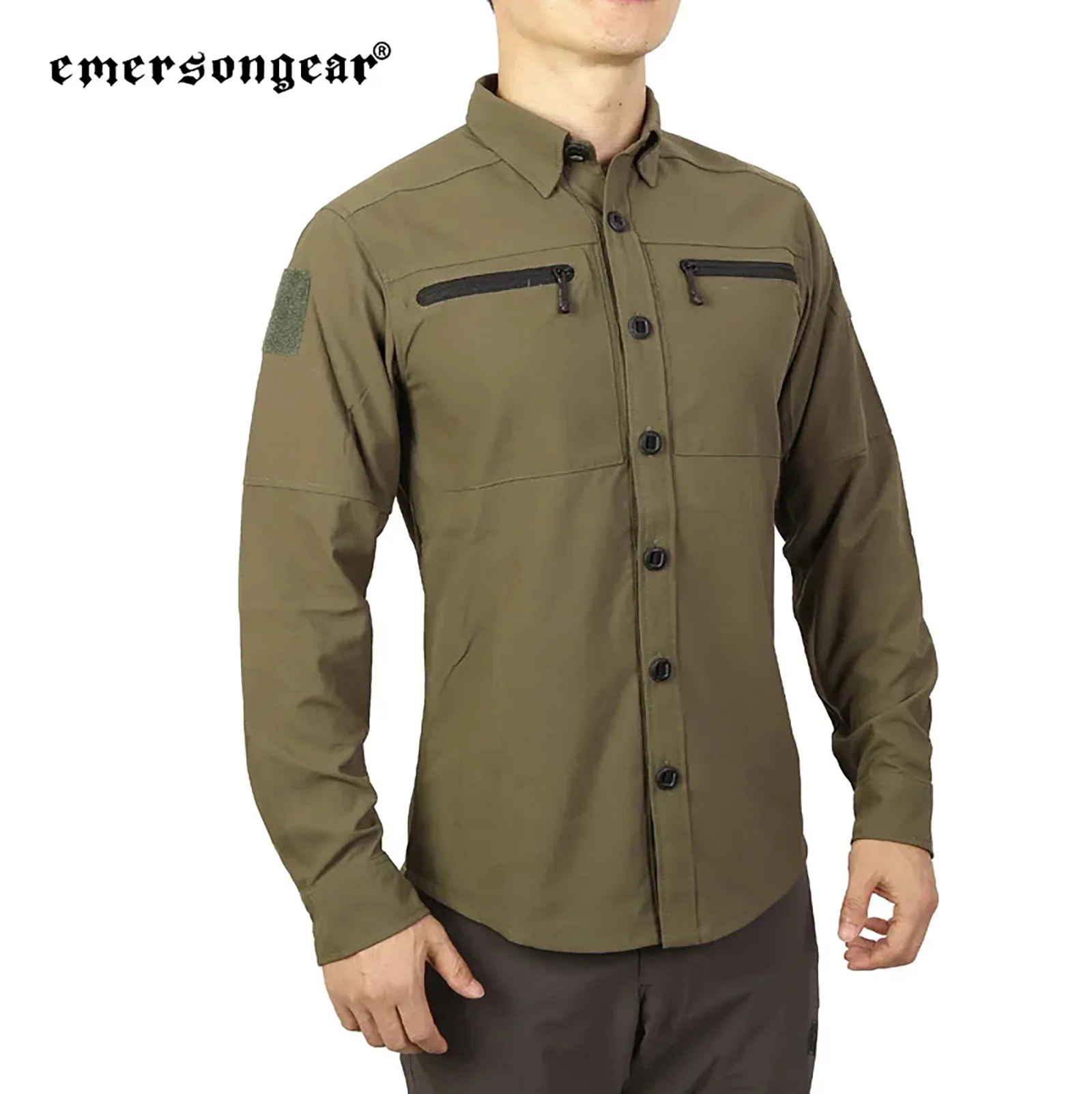 Emersongear-Camisa de manga larga para hombre, camisetas tácticas, Tops informales para acampar, caza y senderismo, color azul, TR41 OD - imagen 3