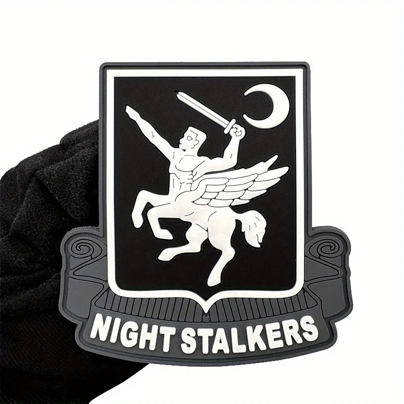 Parche táctico de moral NIGHT STALKERS, insignia militar, gancho y bucles de PVC para ropa, pegatina para mochila - imagen 3