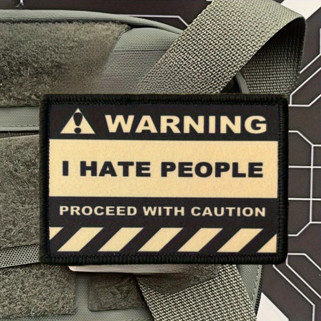 Parche táctico de moral de advertencia, brazalete militar, emblema del ejército, parches de gancho y bucle impresos para pegatina de mochila - imagen 5