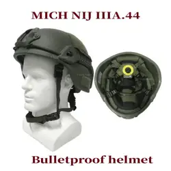 ISO MICH NIJ IIIA.44 casco táctico aramida Kevlar PE casco balístico protección de seguridad equipo militar casco a prueba de balas