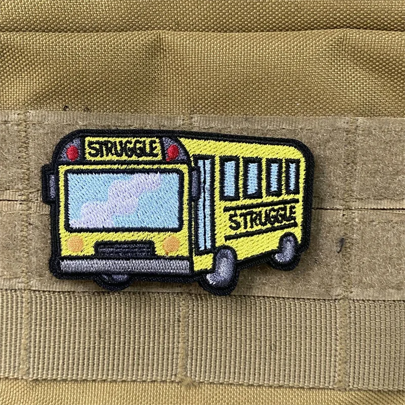 Parche "STRUGGLE", insignia de moral táctica para coche, gancho bordado y bucle, mochila militar, ropa, pegatina decorativa, brazalete