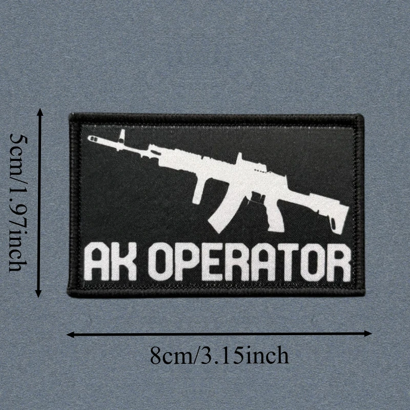Parche de impresión de operador AK 47, chaleco táctico, gancho y bucle, sombrero, insignia de moral, mochila, pegatinas decorativas, parches para brazalete para ropa - imagen 3