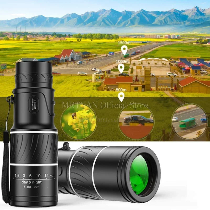 Binoculares potentes HD con Zoom militar, telescopio profesional portátil de largo alcance, Monocular de baja visión nocturna para caza, 40x60 - imagen 5