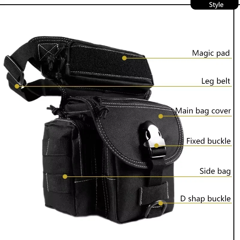Bolsa de pierna táctica para exteriores, cinturón con sistema Molle, nailon duradero de alta resistencia para deportes y Fitness, paquete portátil - imagen 3