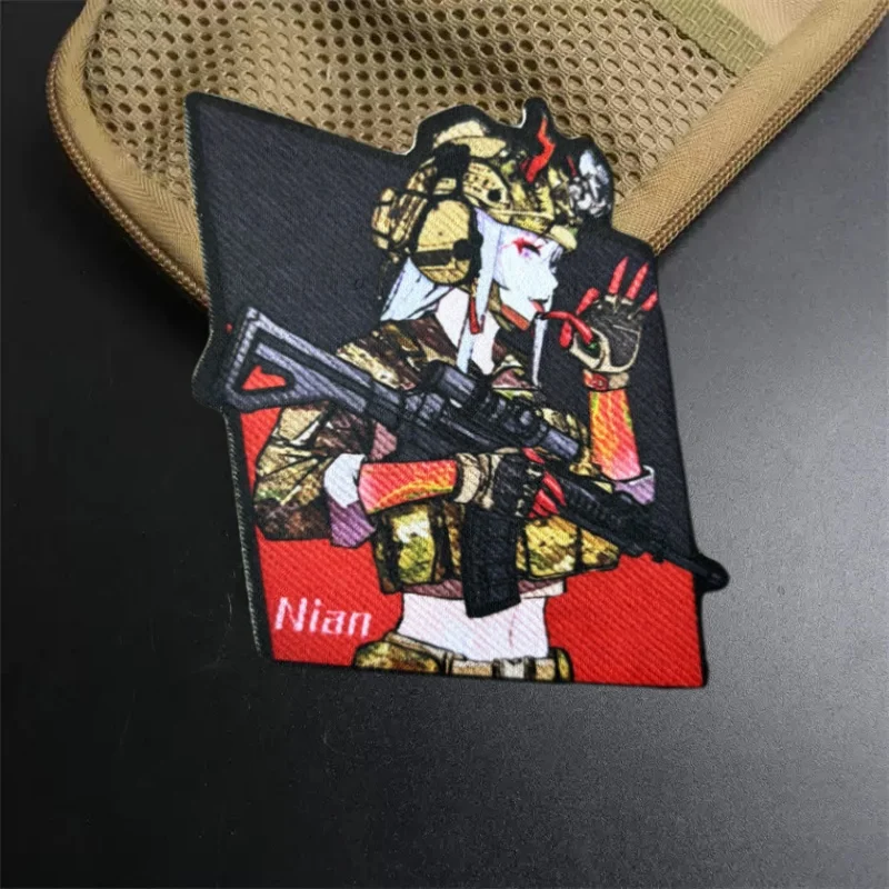 Parche estampado con insignia de moral de pistola para chica táctica, parche con gancho para ropa, parches militares, accesorios para mochila, pegatina - imagen 3