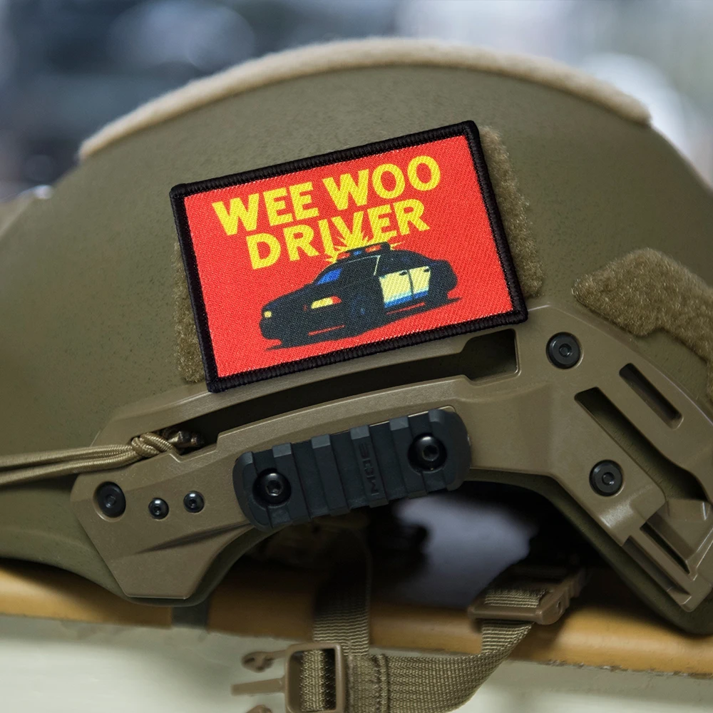 Parches tácticos WEE WOO DRWER, parche divertido de gancho y bucle, insignia militar, brazalete, pegatinas para mochila - imagen 5