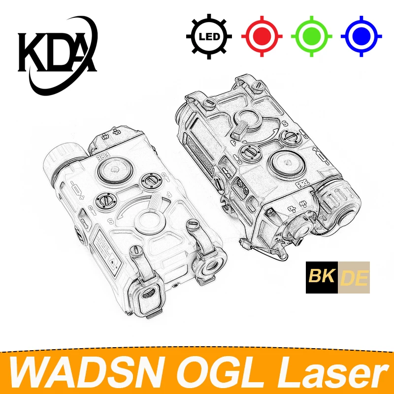 Caja de batería táctica OGL versión simplificada punto rojo verde azul indicador láser Airsoft Nylon caza LED blanco Scout lámpara vista