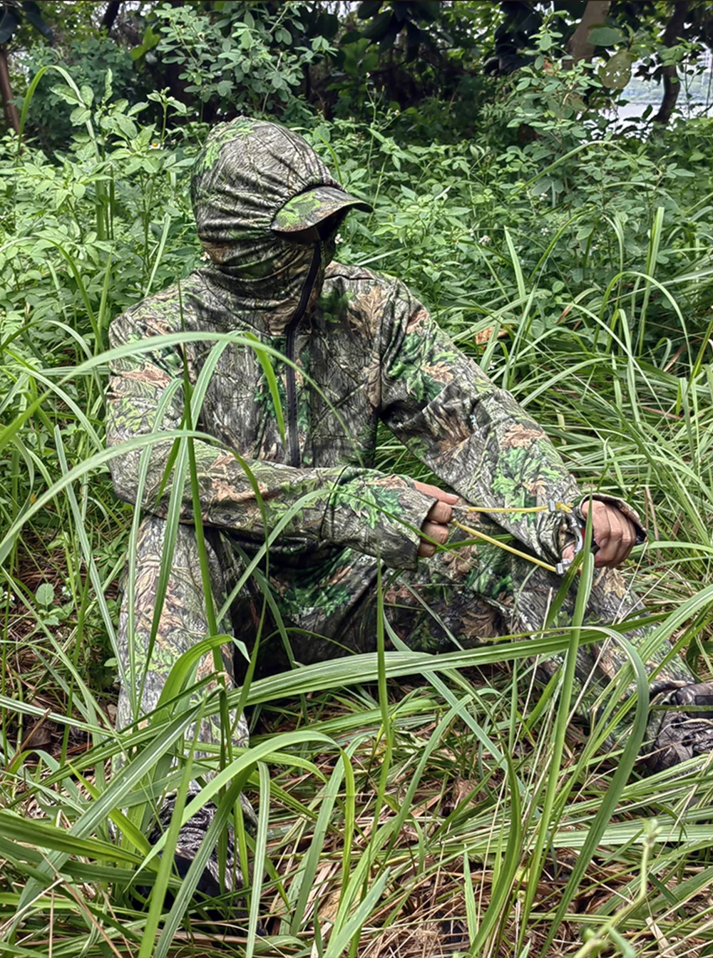 Primavera Verano a prueba de sol deportes de la selva fotografía ropa Sudadera con capucha elástica suave transpirable camuflaje biónico caza pesca traje - imagen 5