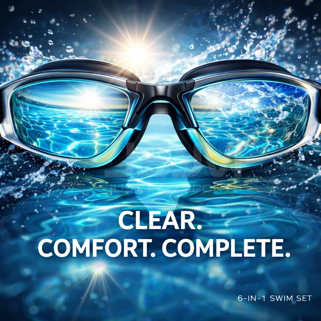 JSJM Gafas de natación antivaho con funda impermeable y gorro - imagen 5