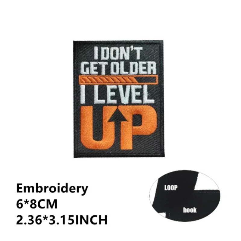 No me obtienes más mayores, LEVEL UP HANDSOME BOY, parches bordados, parche mágico para ropa, gancho y anillo, costura de ropa bordada - imagen 4