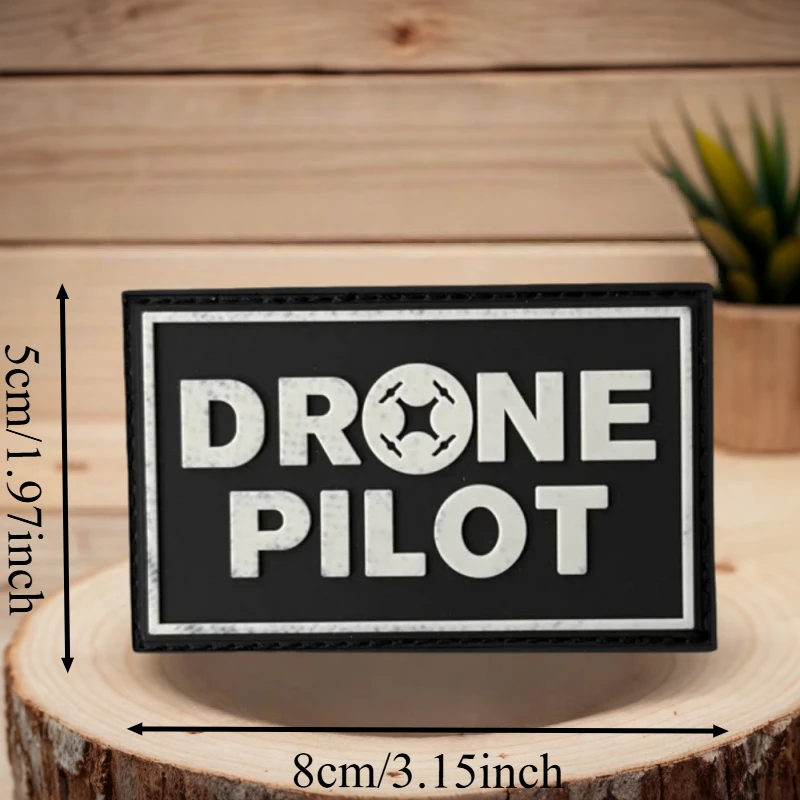 Parche de PVC 3D DRONE PILOT, chaleco táctico con gancho y bucle, insignia de moral militar, mochila, pegatinas decorativas, parches para brazalete para ropa - imagen 2