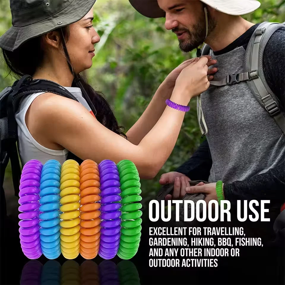 1-10 pulseras repelentes de mosquitos de citrella a base de plantas, impermeables, sin DEET, naturales para protección al aire libre de niños/adultos - imagen 2