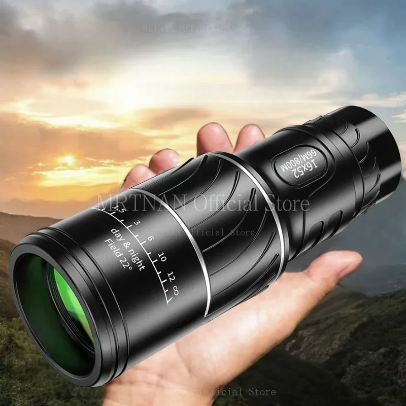 Potente telescopio Monocular HD 16X52, binoculares de largo alcance de 3000m, visión nocturna de poca luz para turismo, caza y acampada - imagen 2