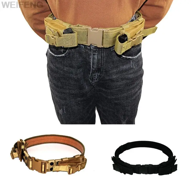 Cinturón táctico de seguridad para hombres, sistema de equipo de caza, soporte de cintura, servicio de combate militar, cinturón de utilidad con bolsa de revista de 9mm, nuevo - imagen 2
