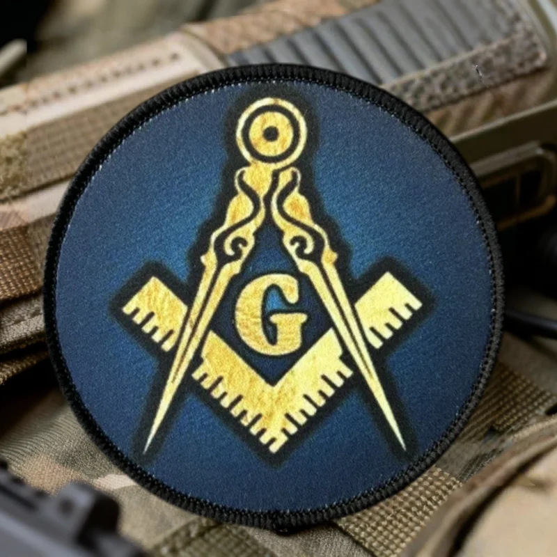 Parche masónico impreso logia para motero – Insignia moral con velcro - imagen 5