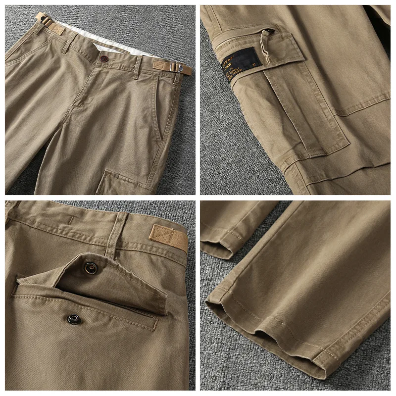 Pantalones Cargo de camuflaje elásticos de algodón para hombre, pantalones informales transpirables con múltiples bolsillos, para acampar al aire libre, senderismo, talla grande 28-38 - imagen 2