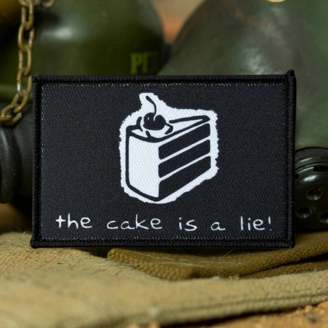 Parche impreso The Cake Is A Lie Portal, insignia de moral táctica, parches militares de gancho y bucle para ropa, mochila, pegatina personalizada - imagen 5