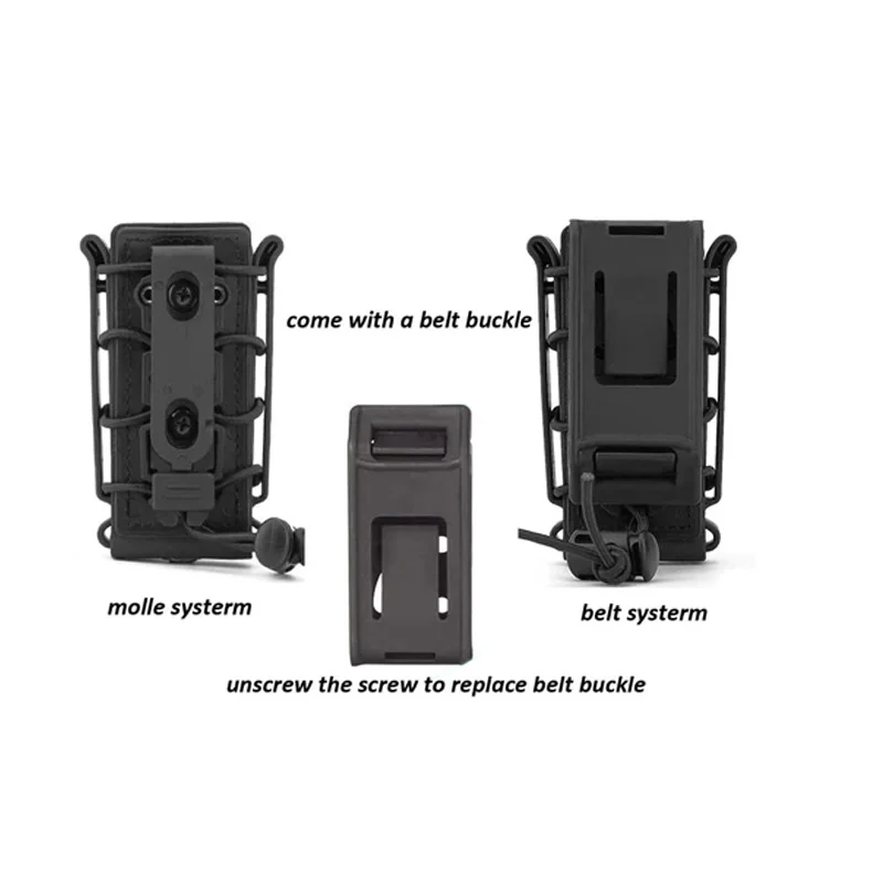Funda portadora de revista Molle con Molle y Clip para cinturón para revistas de 9mm.45 ACP M1911, bolsa elástica de extracción rápida - imagen 3
