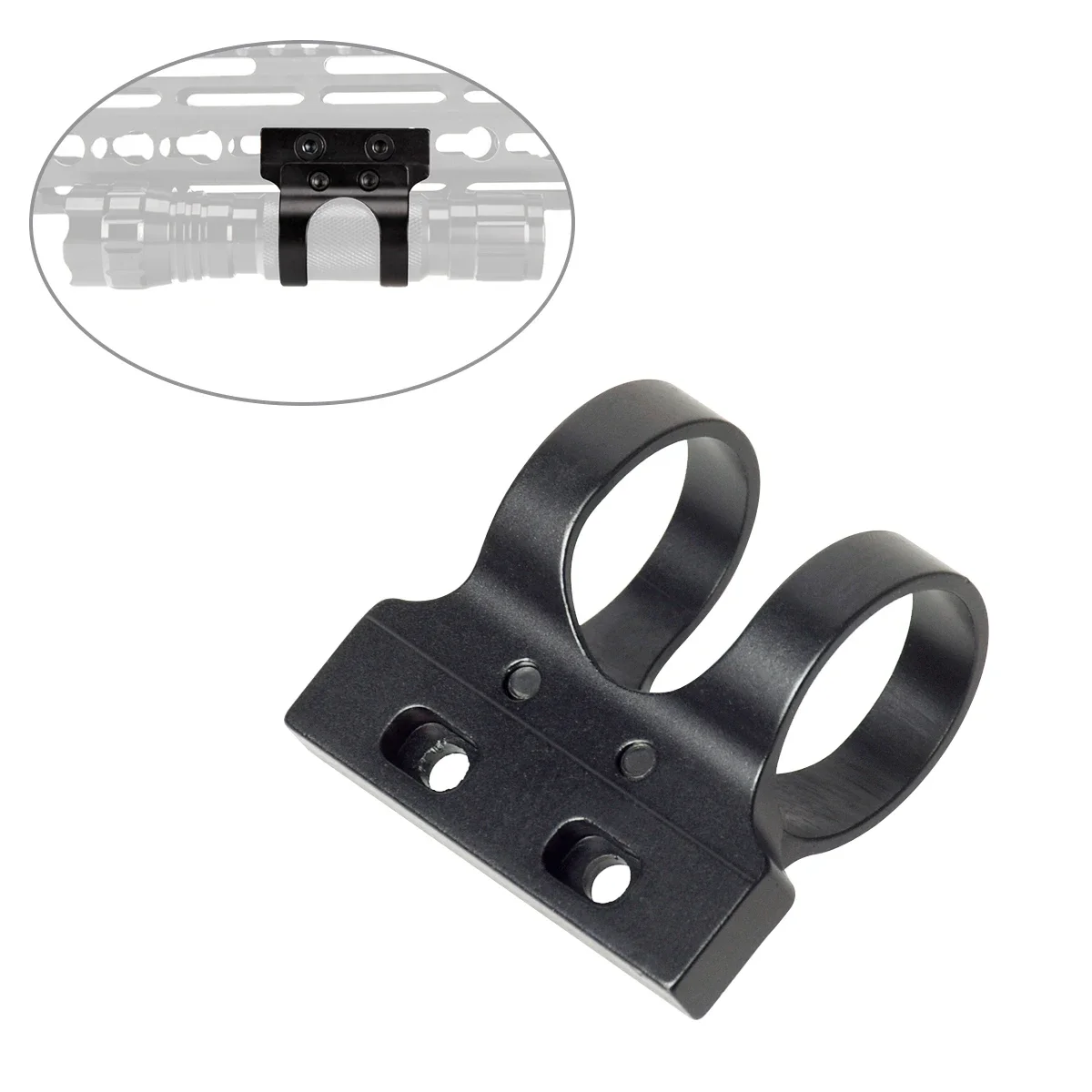 Soporte de montaje de linterna para Keymod Rail Offset, 45 grados, 1 pulgada de diámetro, ligero para linterna de caza, M300, M600, miras - imagen 4