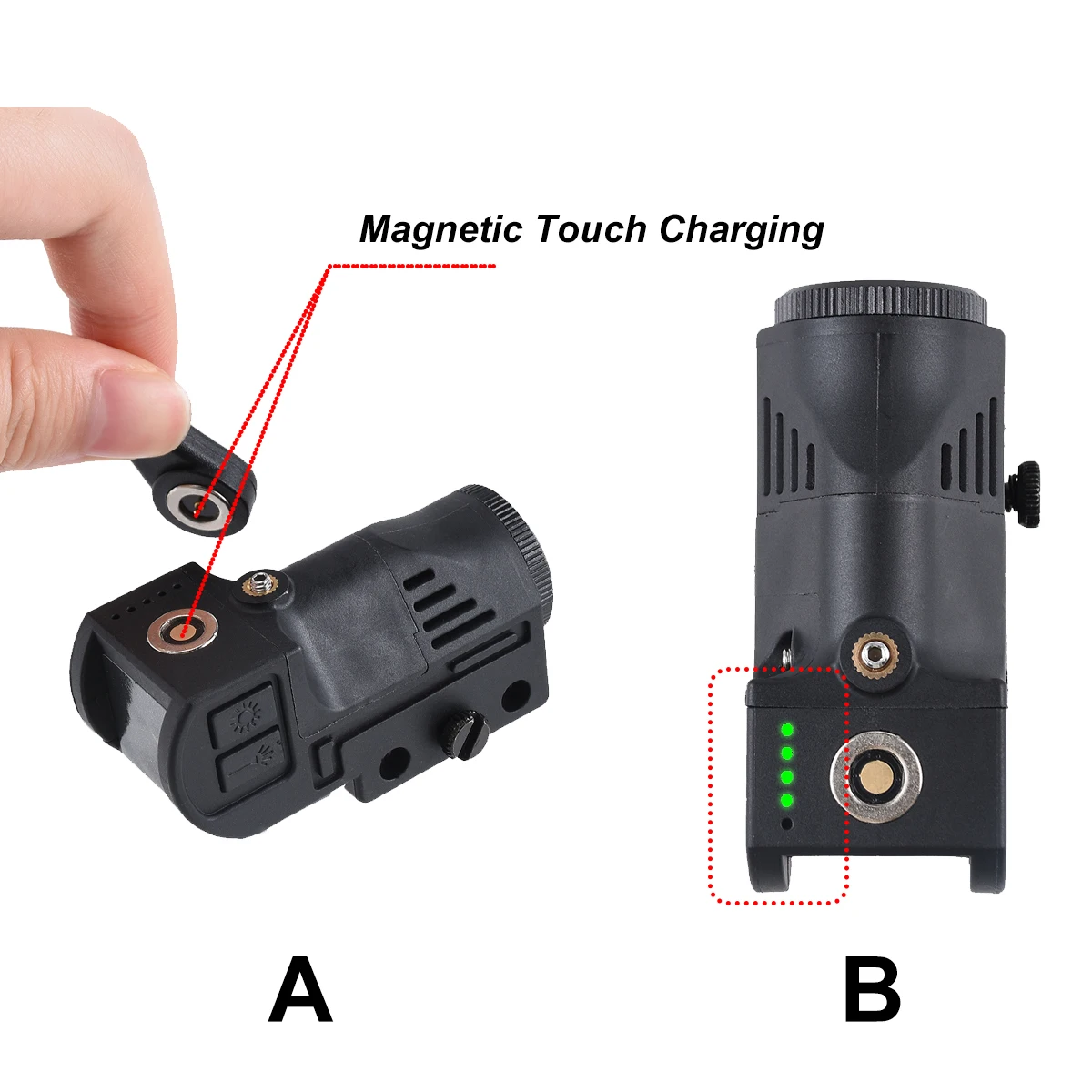 Nueva linterna táctica roja/verde/azul, Combo LED láser, luz estroboscópica recargable magnética, linterna Richfir, riel Picatinny de 20mm - imagen 4