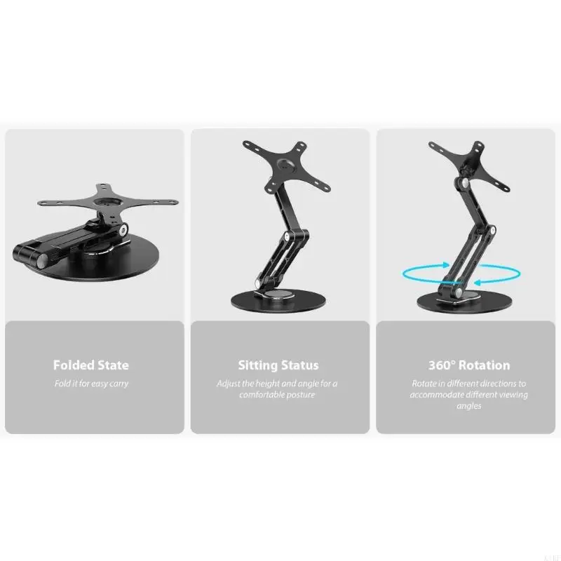 Soporte Monitor VESA para Monitor portátil, soporte brazo para pantalla móvil para juegos, soporte escritorio - imagen 5