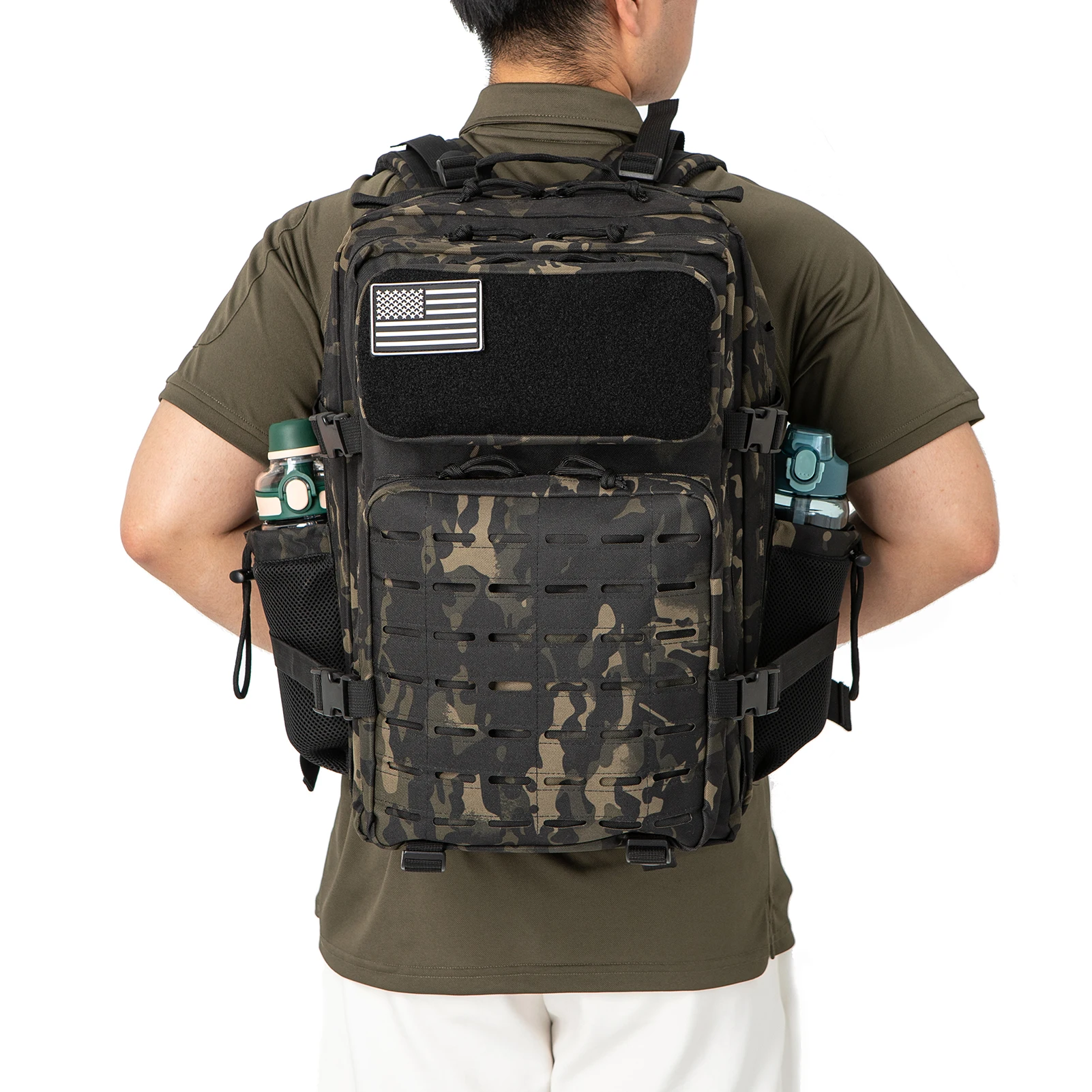 Mochila táctica de 25L/45L para hombres y mujeres, mochila escolar con portabotellas, equipo de camping, mochila, bolsa de viaje para senderismo - imagen 4