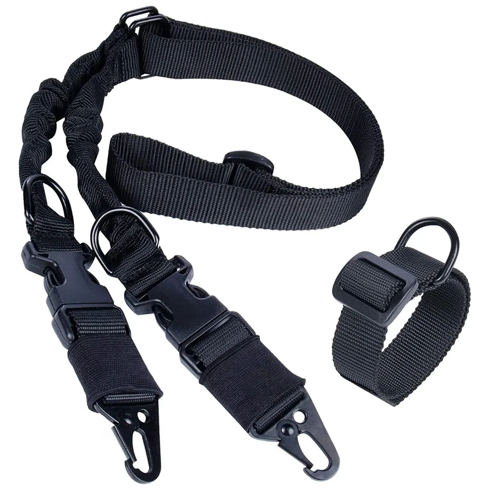 Eslinga táctica de doble punto para pistola, correa elástica de poliéster, cinturón multifuncional para adiestramiento al aire libre, cinturón de cuerda para Rifle - imagen 3
