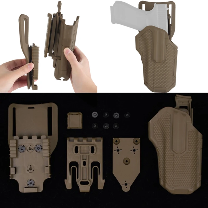 Funda de pistola táctica QLS, sistema de liberación rápida, con tirón rápido para caza de 2,5 pulgadas, cinturón Universal, bolsa para pistola G17 - imagen 5