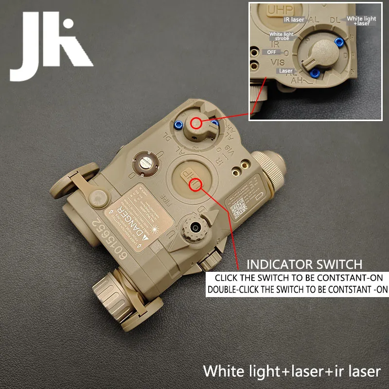 PEQ15 IR indicador de puntería láser Airsoft LED blanco/láser de punto verde rojo apto para riel de 20MM táctico doble láser arma de caza al aire libre - imagen 5