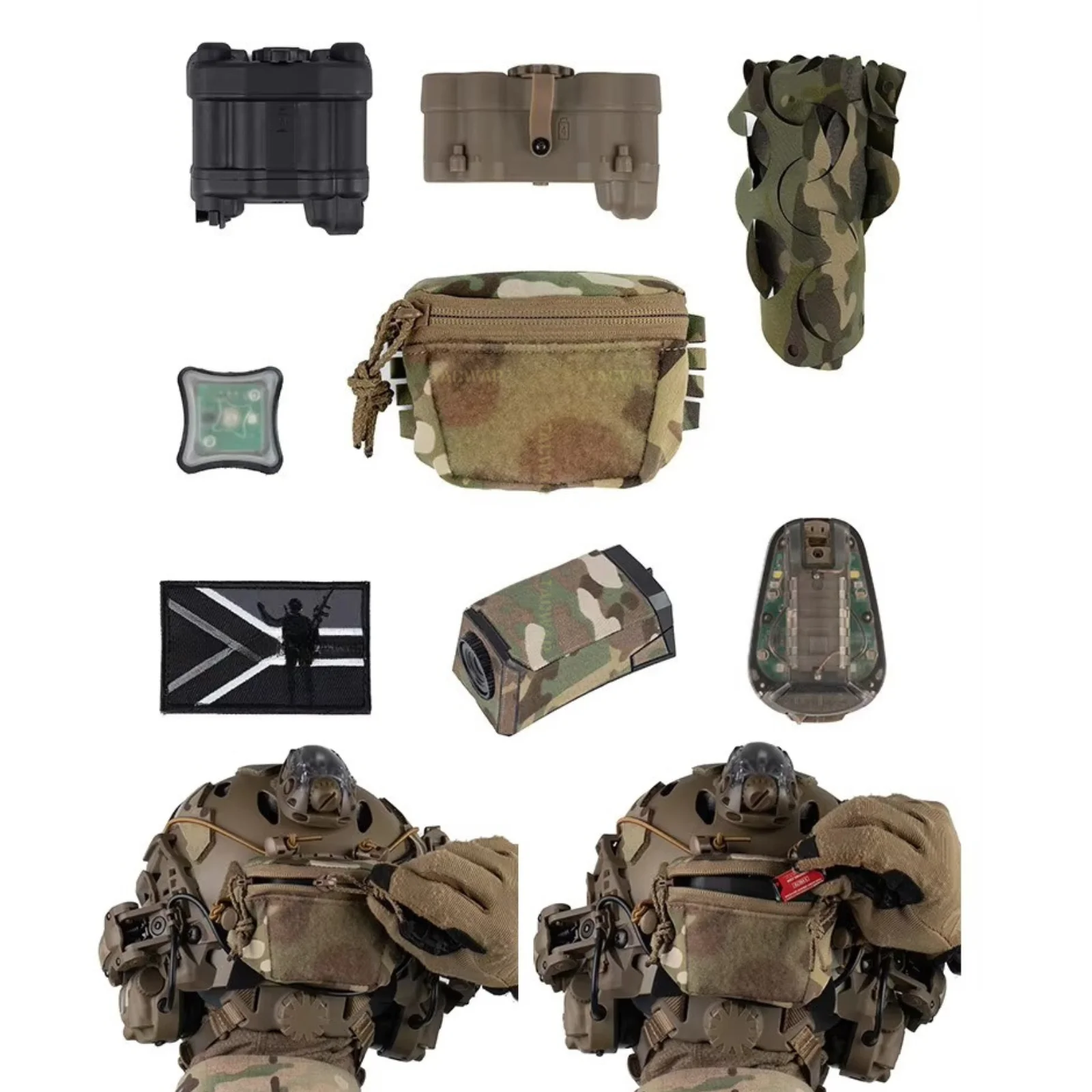 Bolsa de batería trasera para casco táctico Universal, paquete de almacenamiento de contrapeso NVG para cascos rápidos MK1 PJ Airsoft, nailon duradero - imagen 2