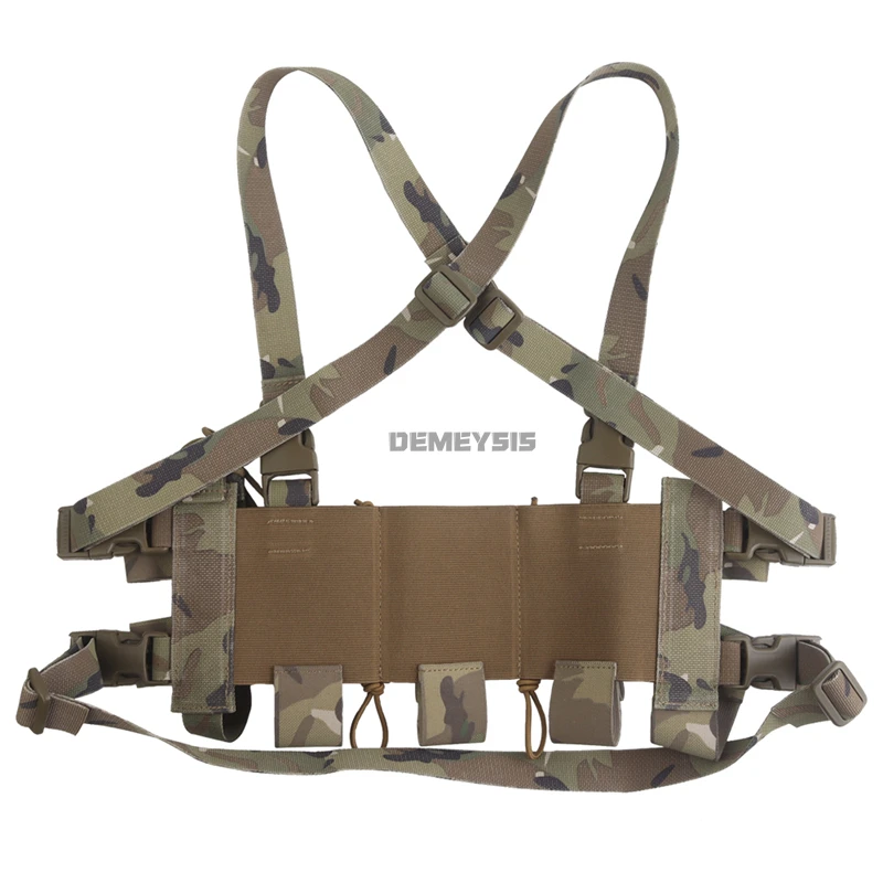 Equipo de pecho de tiro Airsoft, chaleco de entrenamiento táctico multifuncional con bolsa de revista Triple 5,56, bolsa de Radio, aparejo colgante de caza - imagen 5