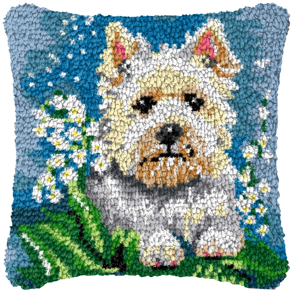 Kits de alfombra con gancho de pestillo de animales, Material bordado, almohada bordada tejida a mano, almohada con gancho de pestillo de estilo americano y europeo - imagen 3