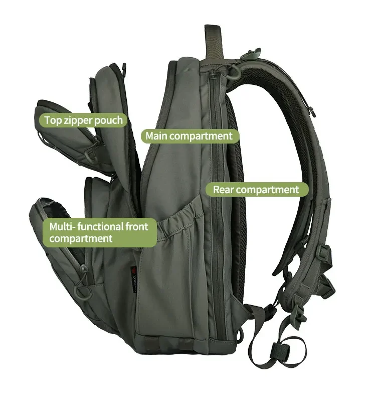 Yakeda Tactical Backpack Outdoor Hiking Camping Commuting Knapsack MOLLE Multi 26L Bag 500D Nylon - imagen 5