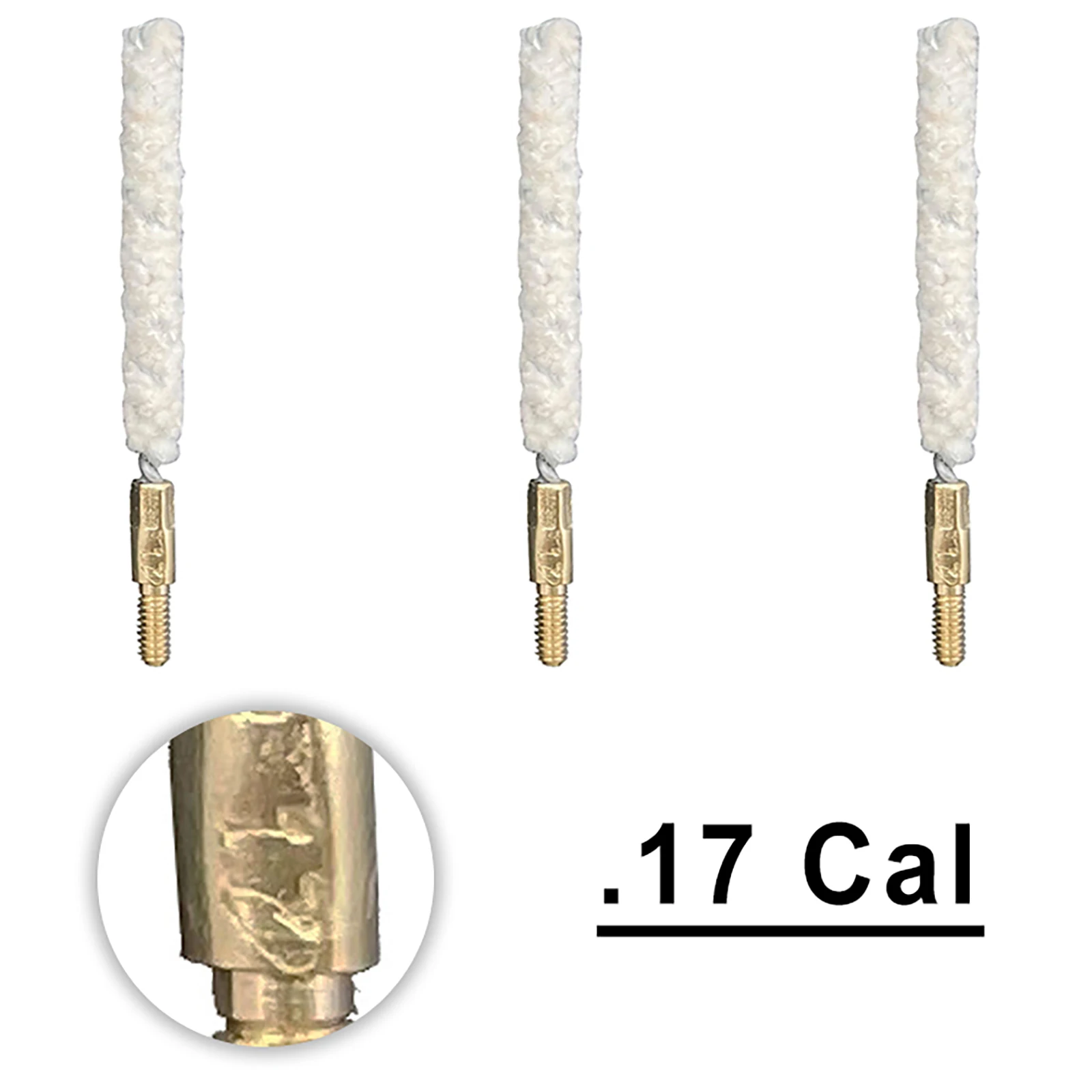 Paquete de 3 cepillos limpiadores de pistola, fregona de algodón con orificio para pistola, Rifle, aplicación de aceite de pistola, solvente, mantenimiento de pistola de limpieza de orificios - imagen 2