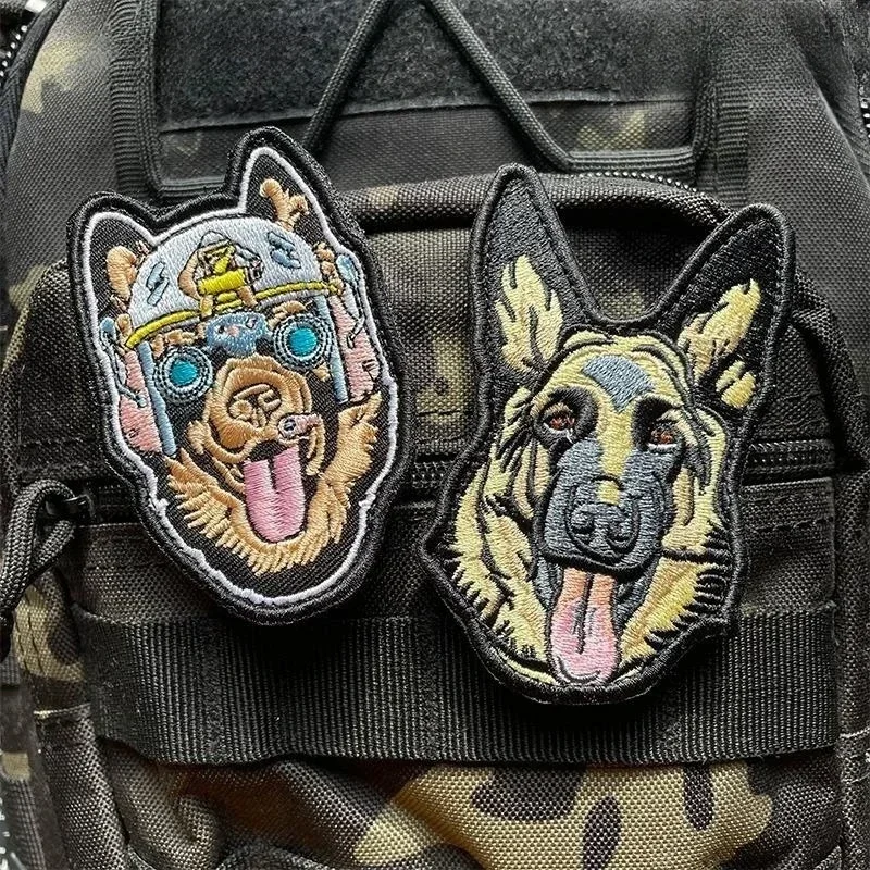 Insignia de moral bordada de pastor alemán, parches reflectantes de gancho y bucle K9, insignia de perro táctico, pegatina para mochila para fanáticos militares - imagen 2