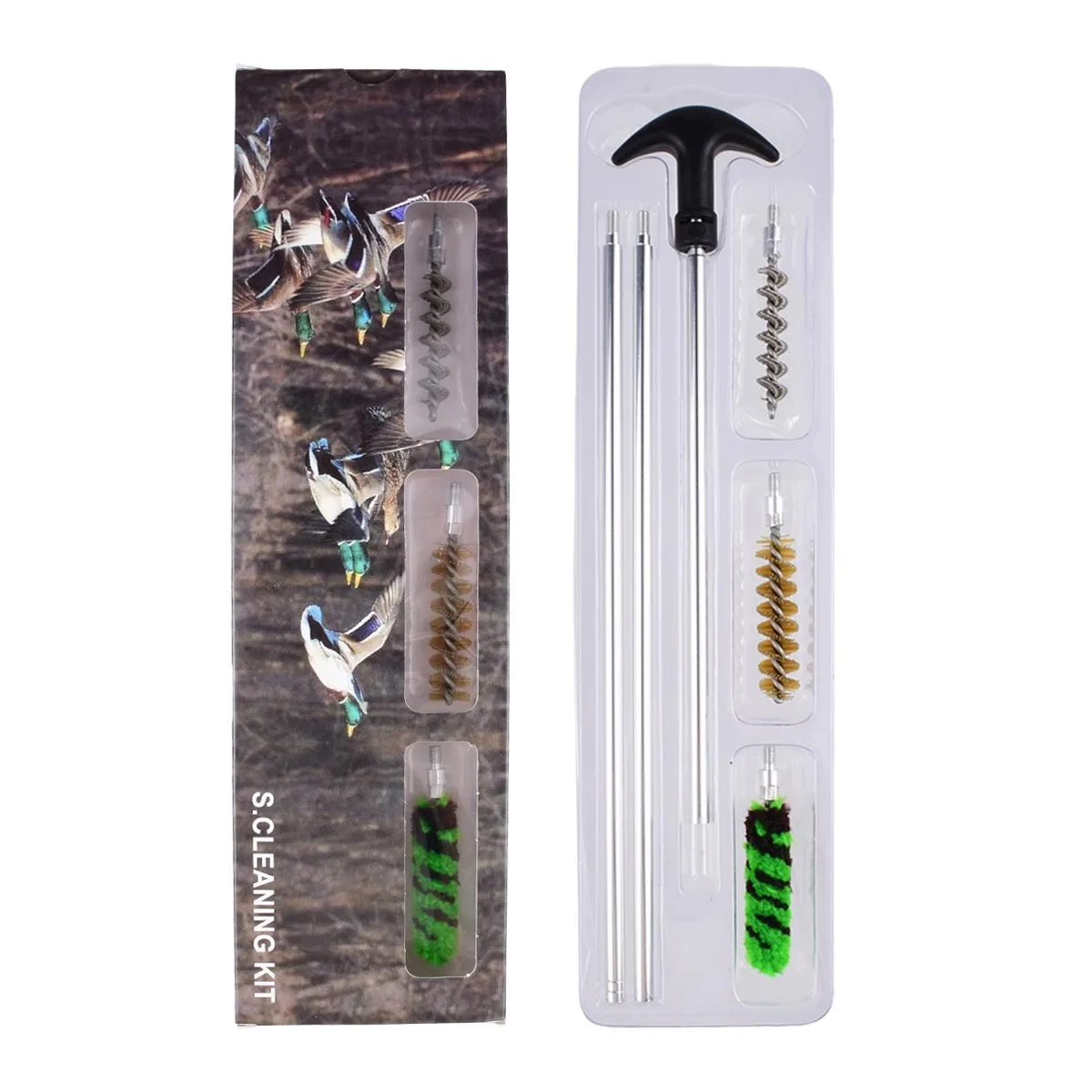 Kit limpieza armas con varillas y cepillos para rifle y escopeta