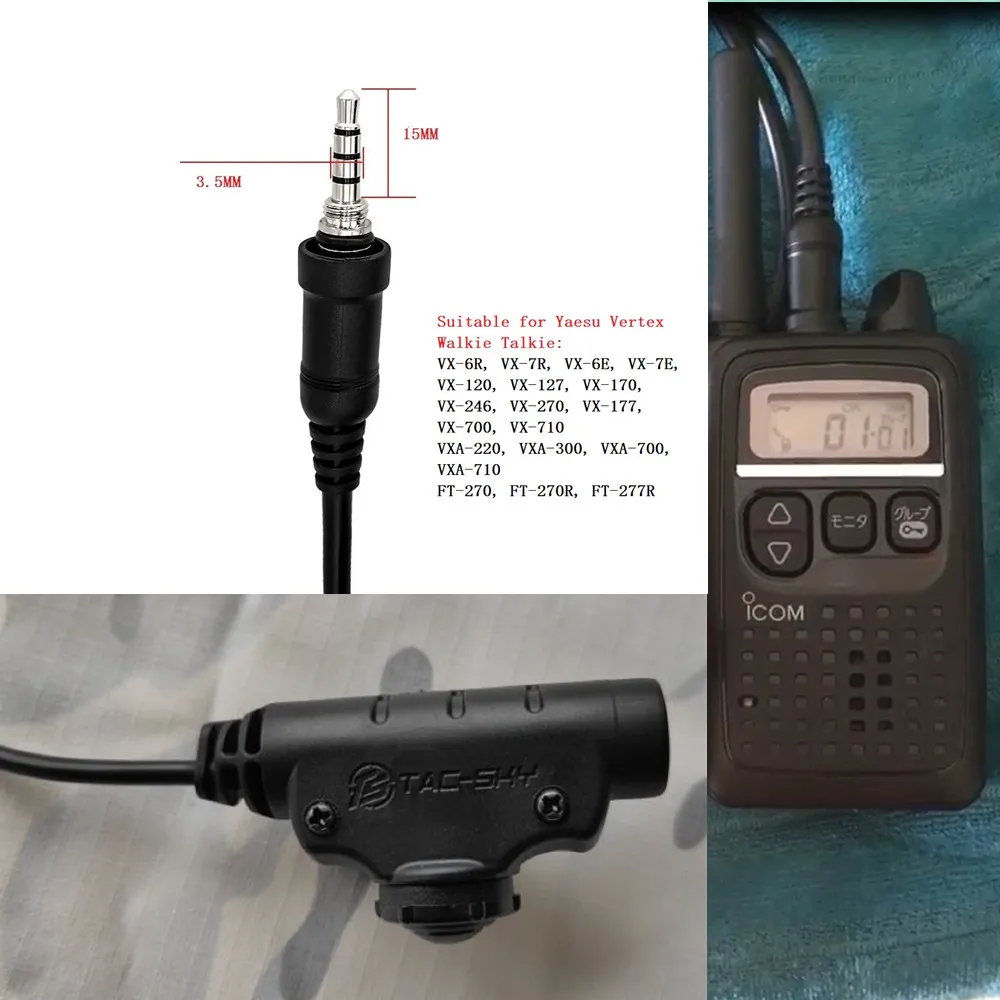TAC-SKY Adaptador PTT V2 U94 VX-6R/7R Auriculares Tácticos - imagen 2