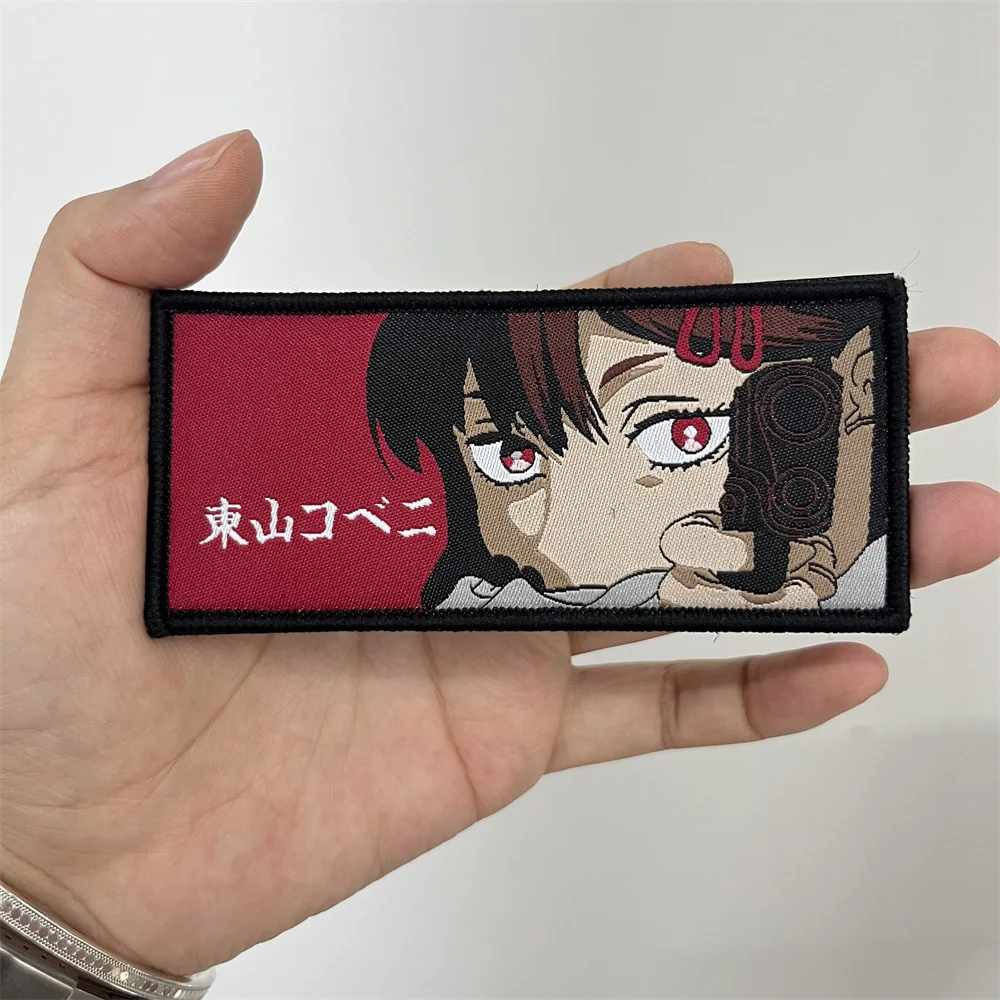 Parche de Anime japonés para ropa, parches bordados de Ojos de niña, apliques de emblema de dibujos animados de gancho y bucle para ropa - imagen 3