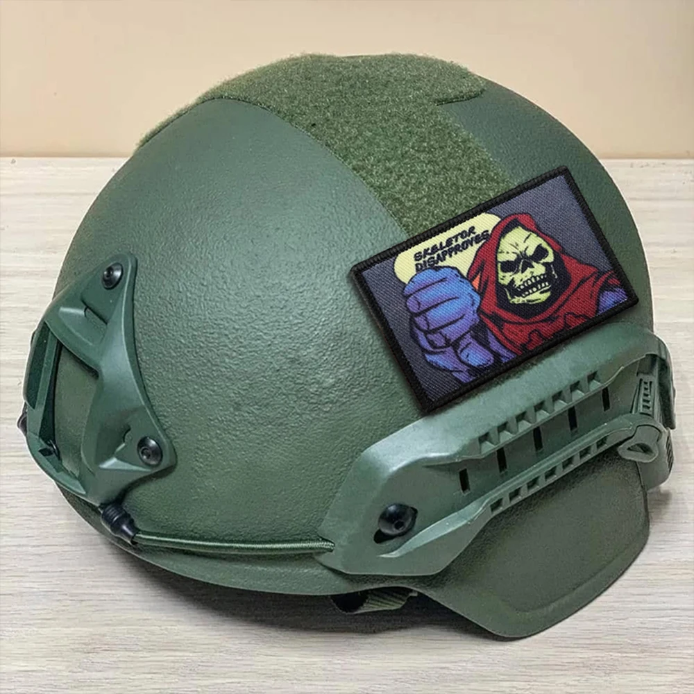 Esqueleto desaprueba parche táctico divertido cráneo gancho y bucle parches insignia de moral brazalete del ejército militar pegatinas para mochila - imagen 4