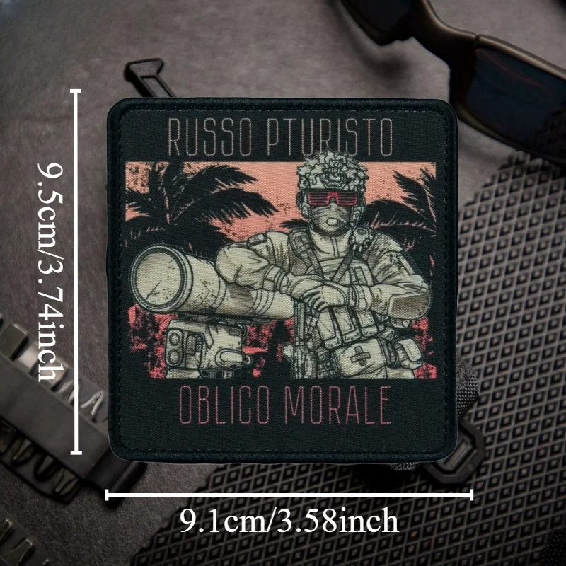 Emblema ruso Pturisto, insignia de moral táctica, parche impreso, gancho y bucle, pegatina decorativa para mochila militar - imagen 3