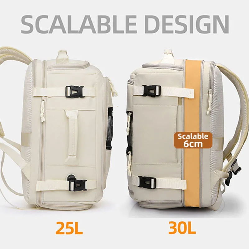 Mochila deportiva para gimnasio con USB, bolsa de equipaje grande expandible para ordenador portátil de negocios al aire libre, bolsillo para zapatos, bolso para acampar en seco y húmedo para ir al trabajo - imagen 4