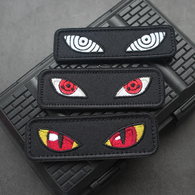 Parche bordado luminoso de ojo de gato, insignias de brazalete táctico de ojo de reencarnación para decoración de bolsas de ropa - imagen 2