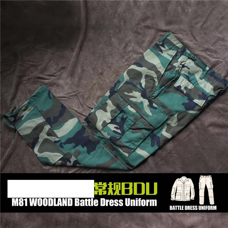 Bdu Seal Old School Gulf War Suit, pantalones de manga larga, ropa táctica de caza, M81 Woodland, cuatro arbusto - imagen 3